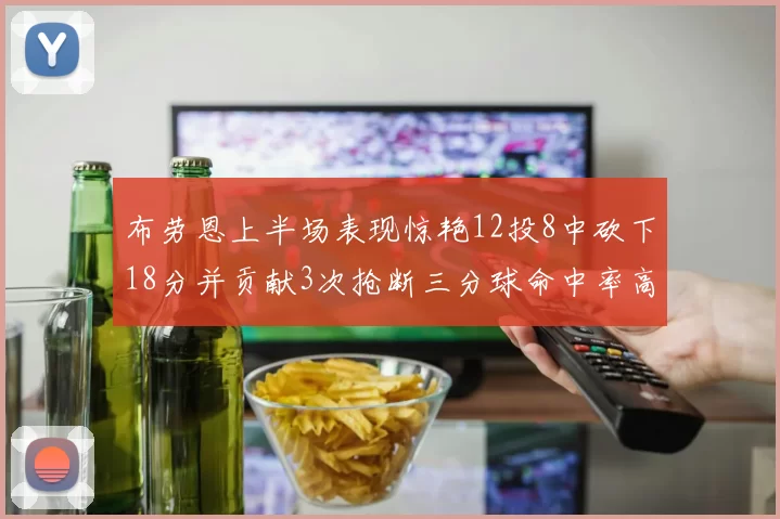 布劳恩上半场表现惊艳12投8中砍下18分并贡献3次抢断三分球命中率高达50