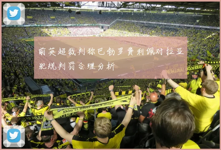 前英超裁判称巴勃罗费利佩对拉亚犯规判罚合理分析